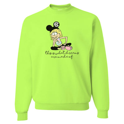 Monogrammed 'Lizzie McGuire Disney' Neon Crewneck Sweatshirt