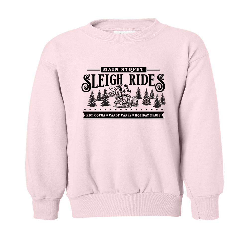 Kids Monogrammed 'Main Street Mickey Sleigh Rides' Crewneck Sweatshirt