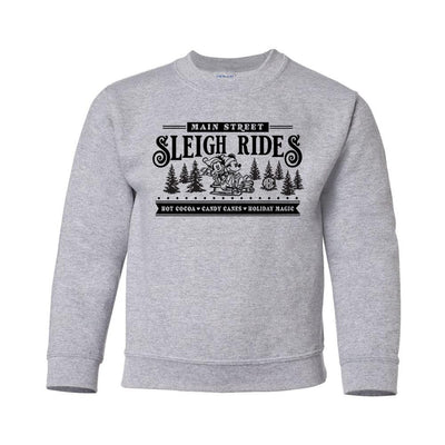 Kids Monogrammed 'Main Street Mickey Sleigh Rides' Crewneck Sweatshirt