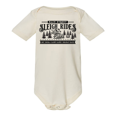 Monogrammed Infant 'Main Street Sleigh Rides' Onesie