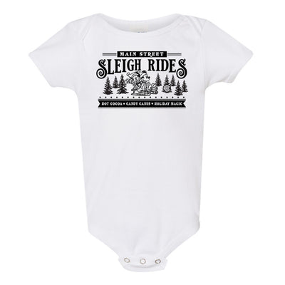 Monogrammed Infant 'Main Street Sleigh Rides' Onesie