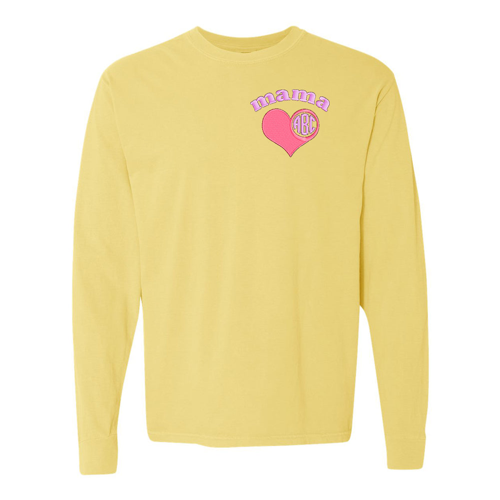 Monogrammed Mama Comfort Colors Long Sleeve T-Shirt