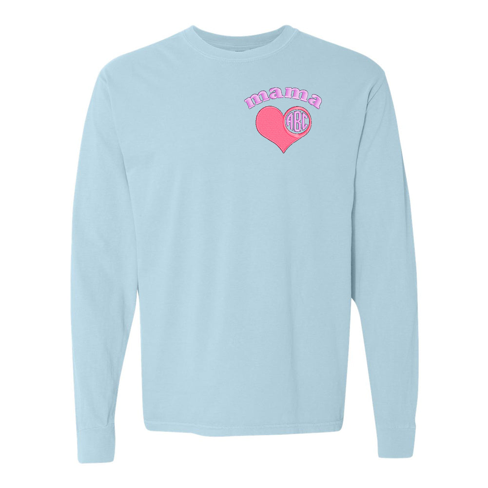 Monogrammed Mama Comfort Colors Long Sleeve T-Shirt