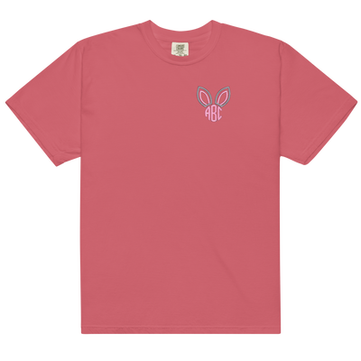 Monogrammed Bunny Ears Comfort Colors T-Shirt