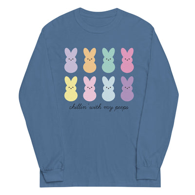 Monogrammed 'Chillin' With My Peeps' Basic Long Sleeve T-Shirt