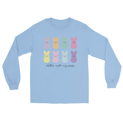 Monogrammed 'Chillin' With My Peeps' Basic Long Sleeve T-Shirt