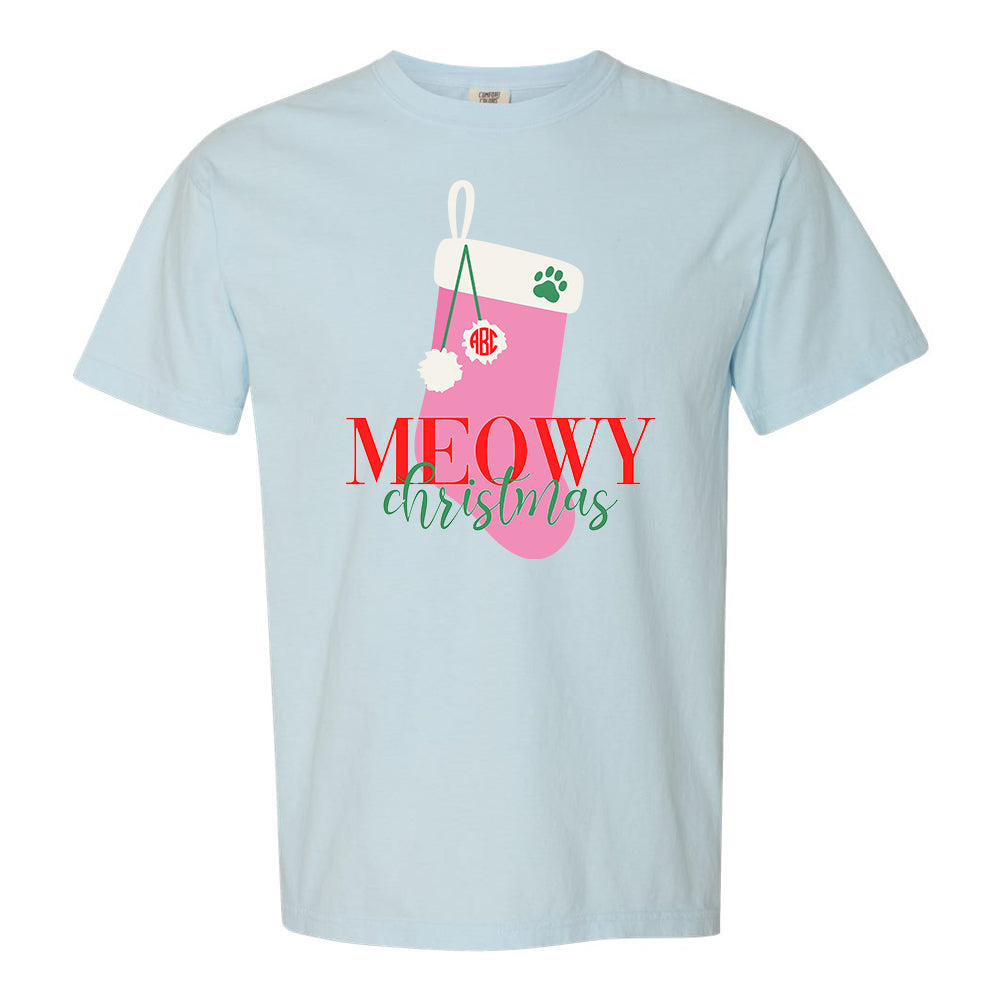 Monogrammed 'Meowy Christmas' T-Shirt