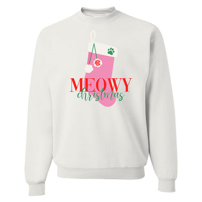Monogrammed 'Meowy Christmas' Crewneck Sweatshirt