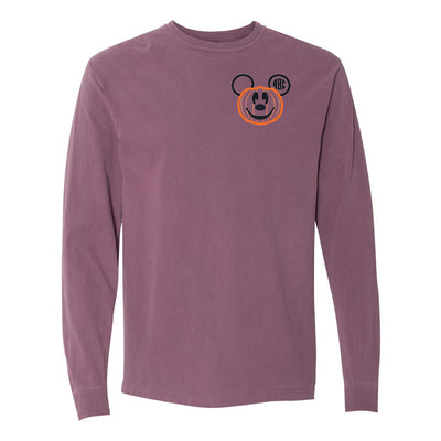 Monogrammed Mickey Pumpkin Comfort Colors Long Sleeve T-Shirt