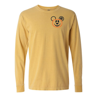 Monogrammed Mickey Pumpkin Comfort Colors Long Sleeve T-Shirt