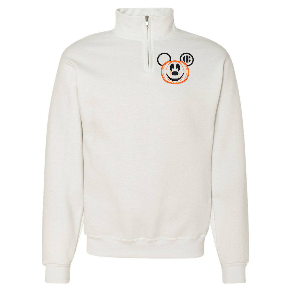 Monogrammed Mickey Pumpkin Quarter Zip Sweatshirt