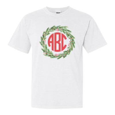 Monogrammed 'Mistletoe Wreath' T-Shirt