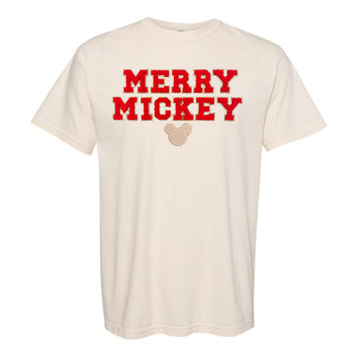Merry Mickey Letter Patch Comfort Colors T-Shirt