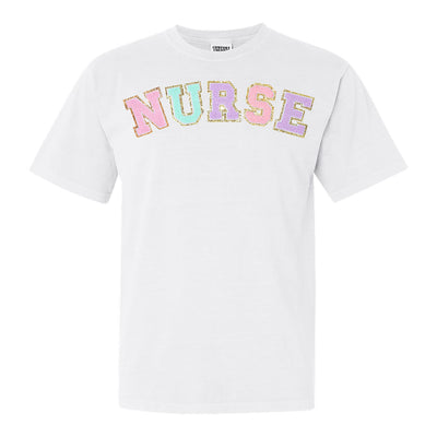 Nurse Colorful Letter Patch Comfort Colors T-Shirt