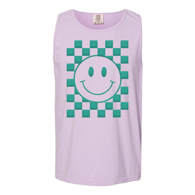 'Smiley Check' Puff Design Tank Top