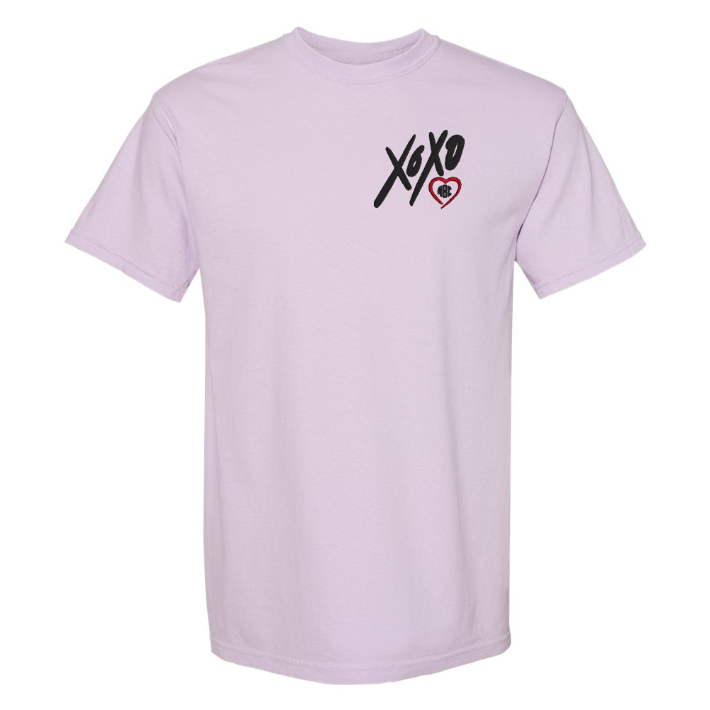 Monogrammed 'XOXO' Comfort Colors T-Shirt