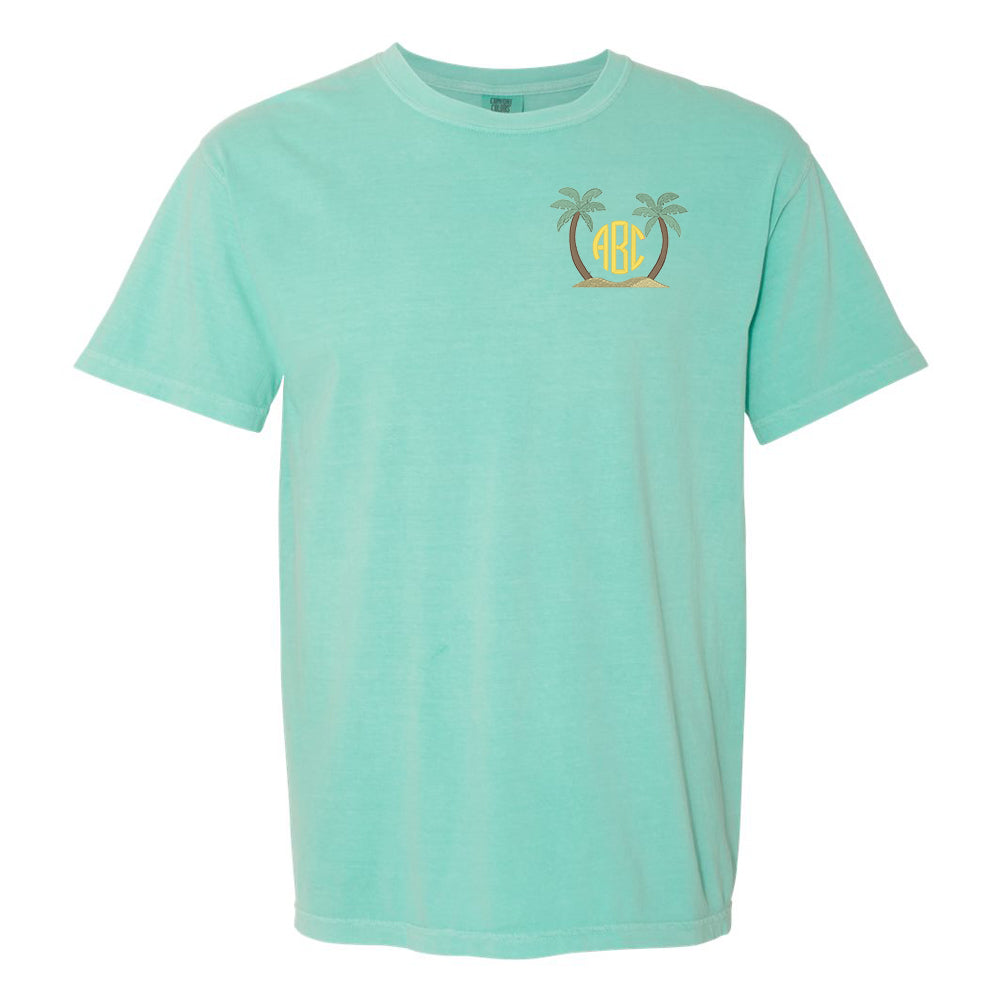 Monogrammed Palm Trees Comfort Colors T-Shirt