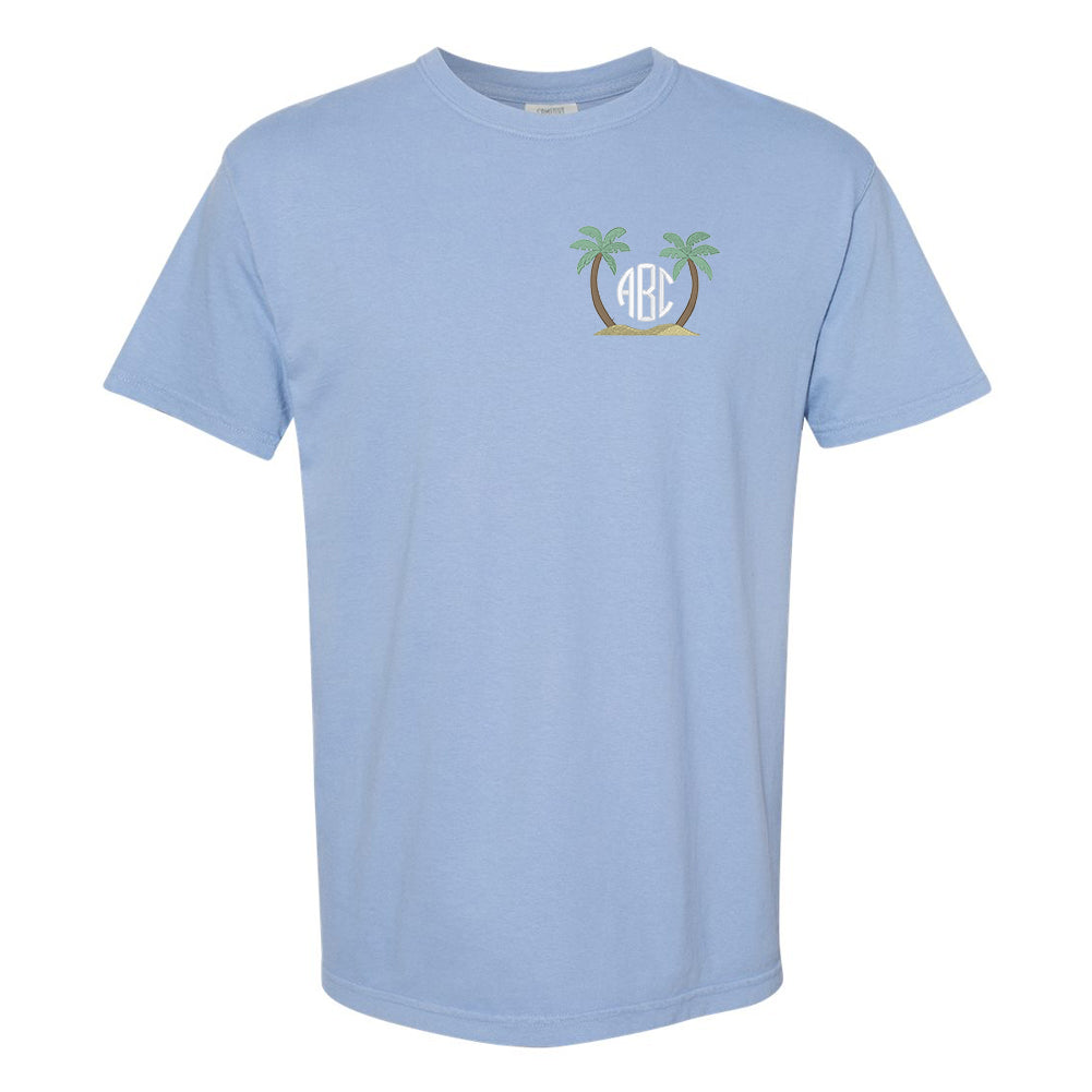 Monogrammed Palm Trees Comfort Colors T-Shirt