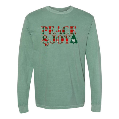 Monogrammed 'Peace & Joy' Long Sleeve T-Shirt