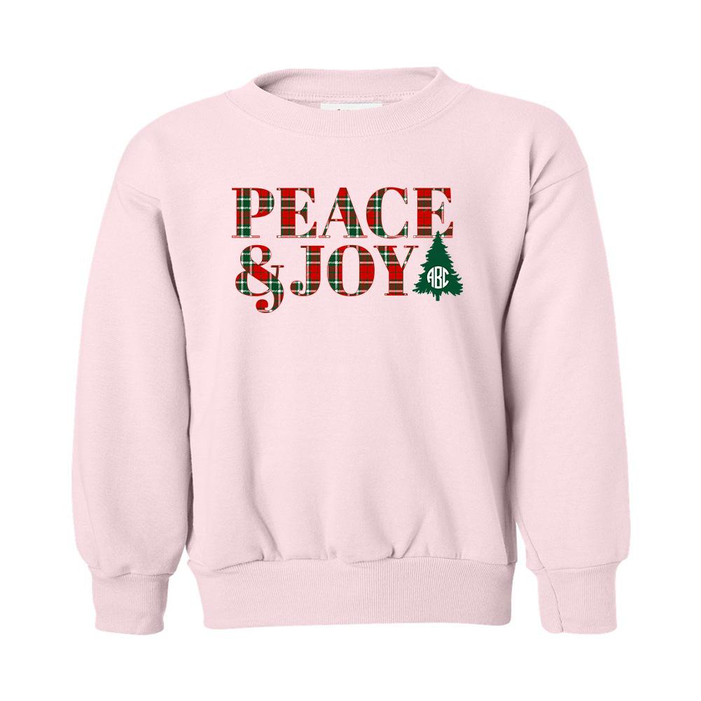 Kids Monogrammed 'Peace & Joy' Crewneck Sweatshirt