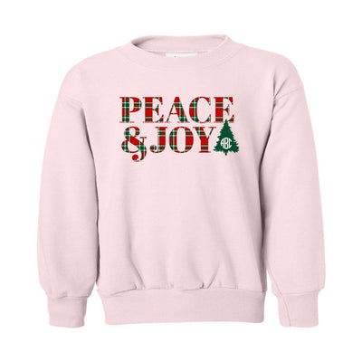 Kids Monogrammed 'Peace & Joy' Crewneck Sweatshirt