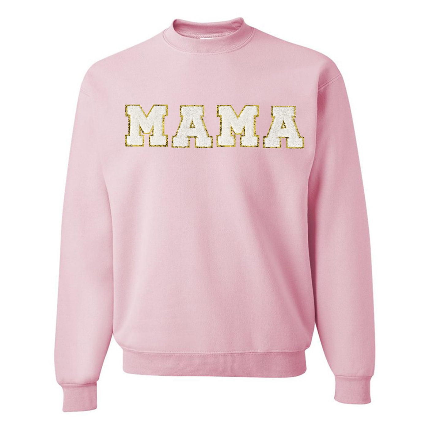 Mama/Mom Letter Patch Crewneck Sweatshirt