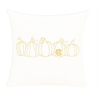 Monogrammed 'Pumpkin Sketch' Throw Pillow