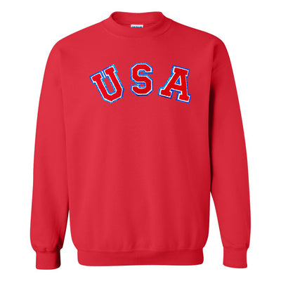 USA Letter Patch Crewneck Sweatshirt