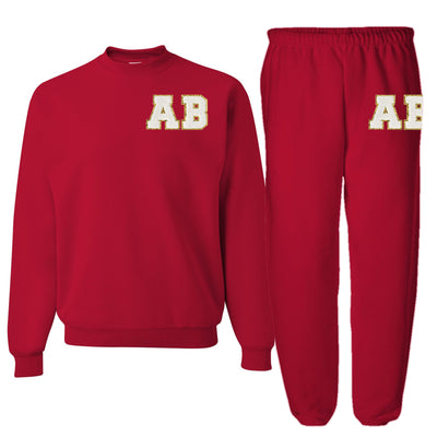 Initialed Letter Patch Sweat Set
