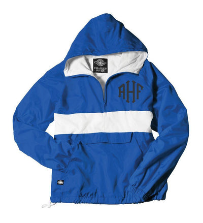 Royal Blue Rain Jacket customized embroidered initials