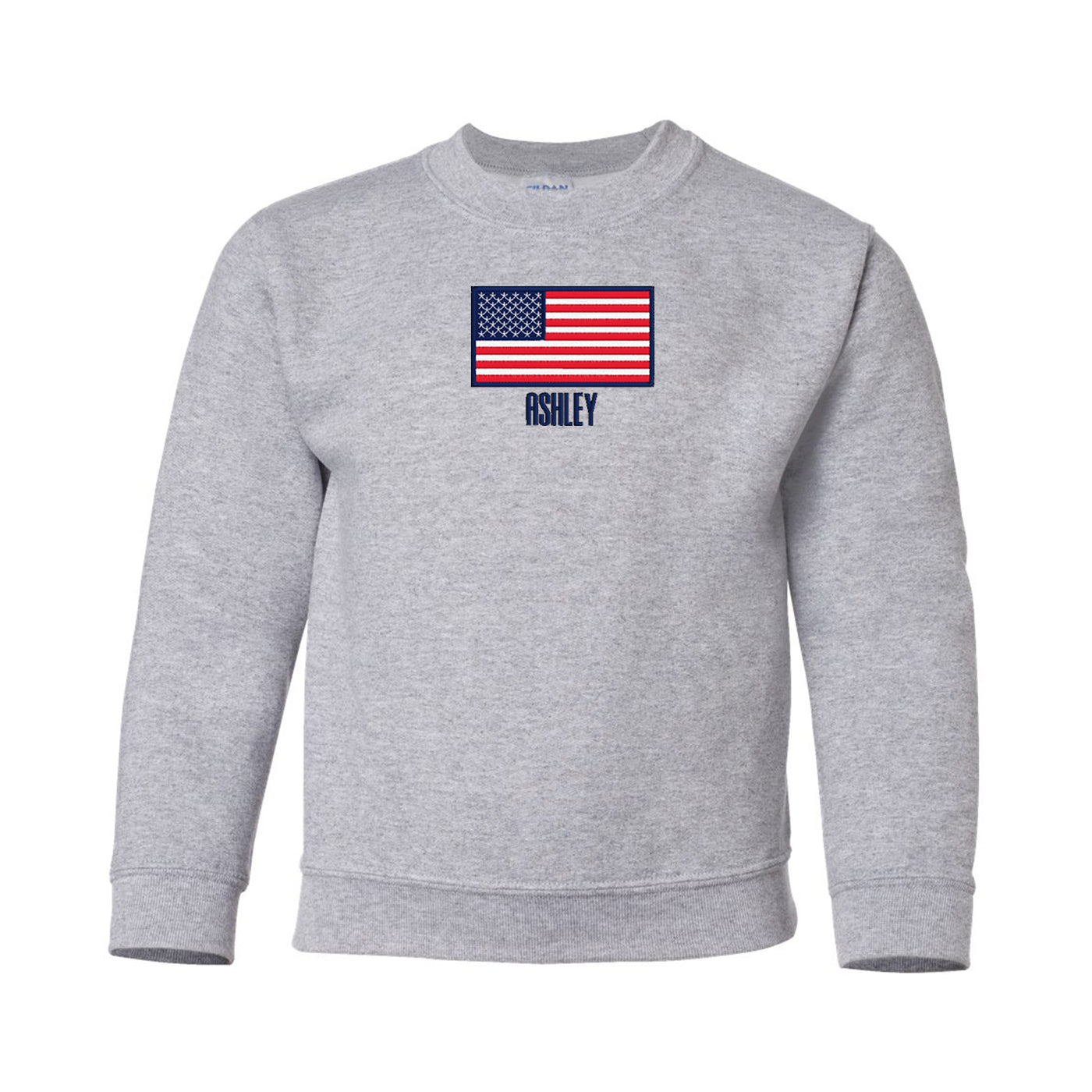 Kids 'American Flag' Crewneck Sweatshirt