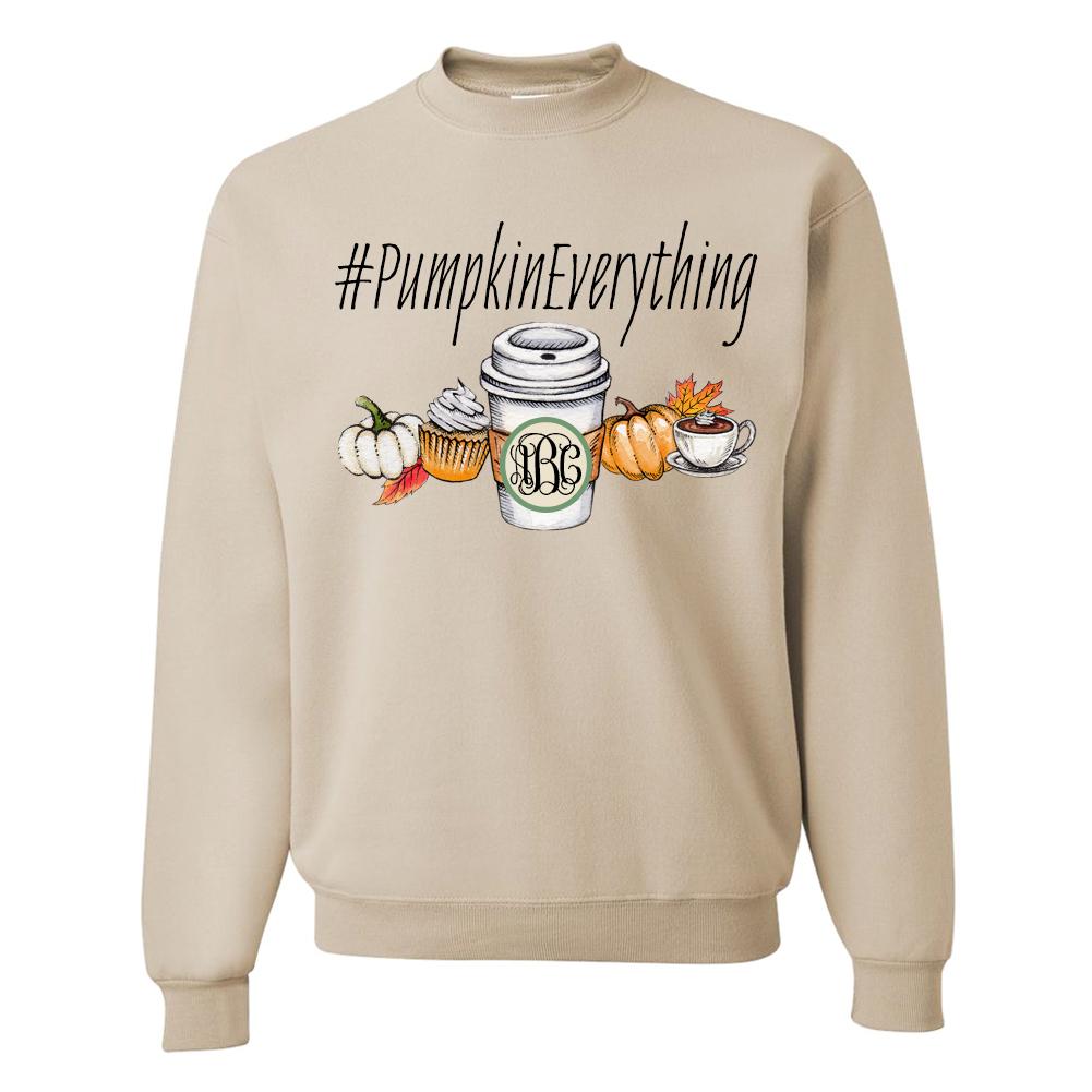 Monogrammed #PumpkinEverything Crewneck Sweatshirt