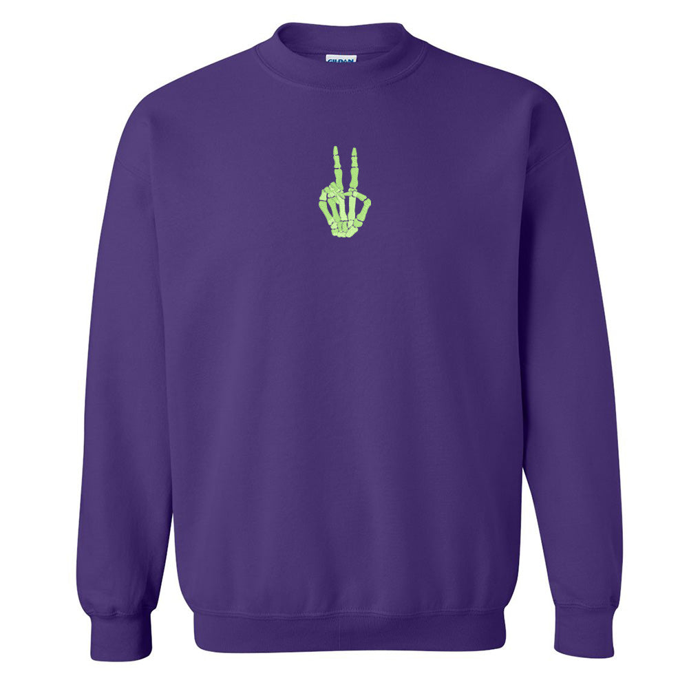 'Skeleton Peace Sign' Crewneck Sweatshirt