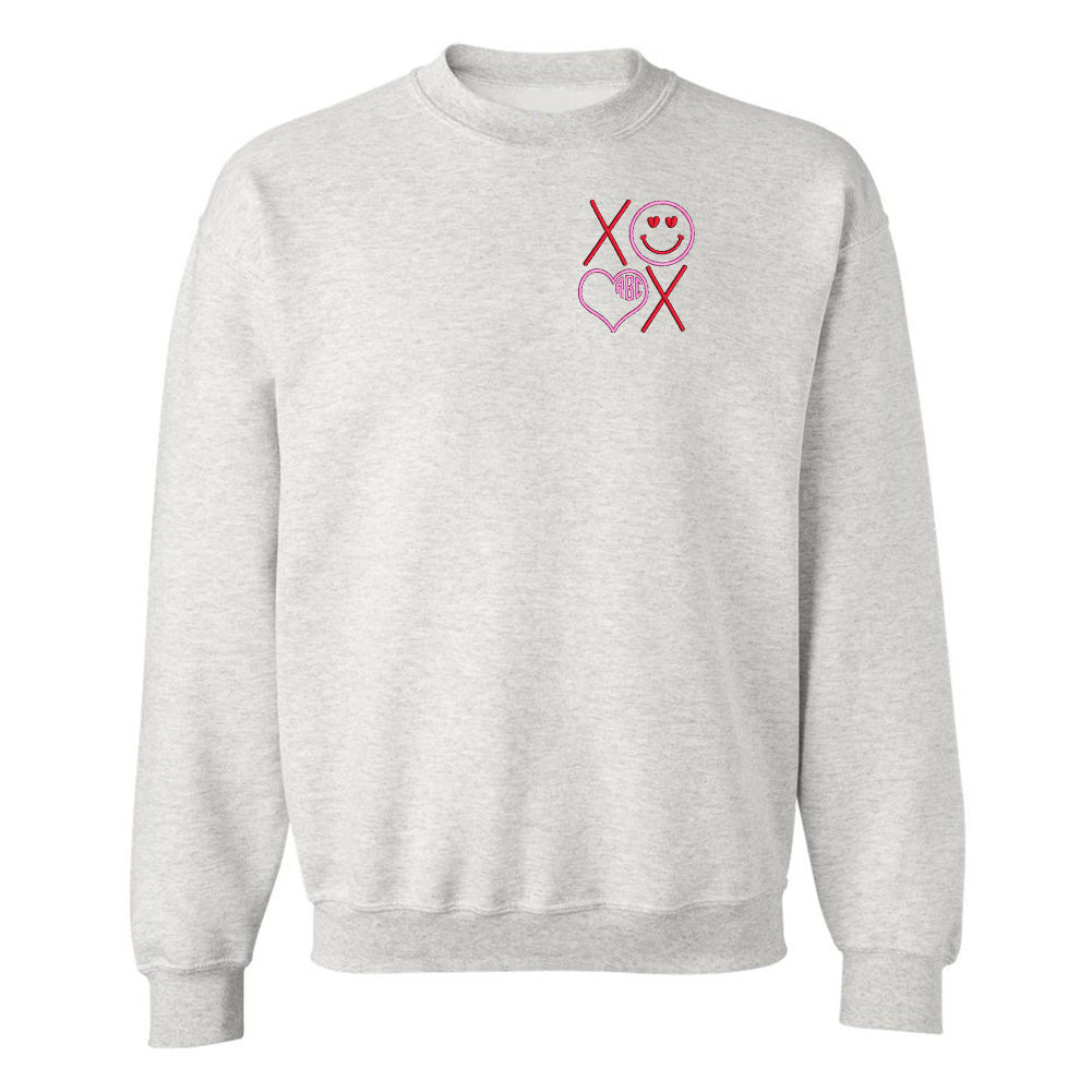 Monogrammed XOXO Smiley Face Crewneck Sweatshirt