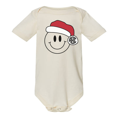 Monogrammed Infant 'Smiley Santa' Onesie