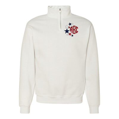 Monogrammed Patriotic Stars Quarter Zip Sweatshirt