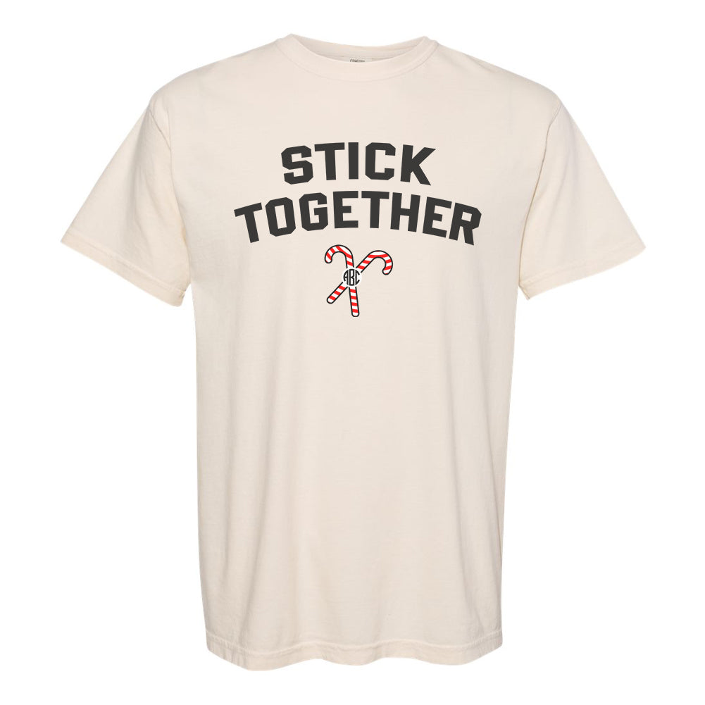 Monogrammed 'Stick Together' Candy Cane T-Shirt