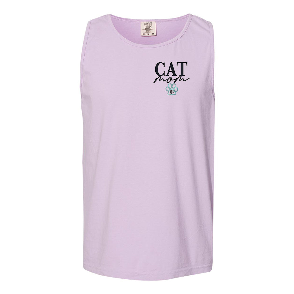 Monogrammed Cat Mom Comfort Colors Tank