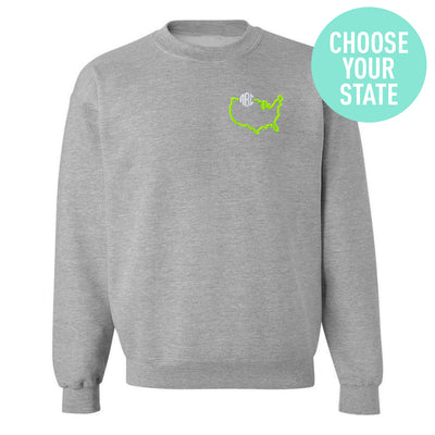 Monogrammed State Pride Crewneck Sweatshirt