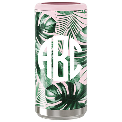 Monogrammed Pattern Skinny Can Cooler