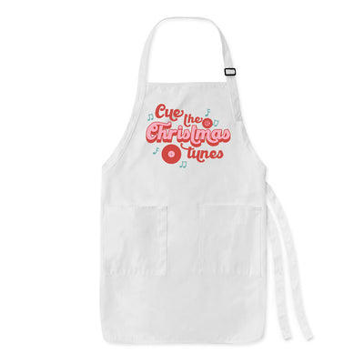 Monogrammed 'Cue the Christmas Tunes' Apron