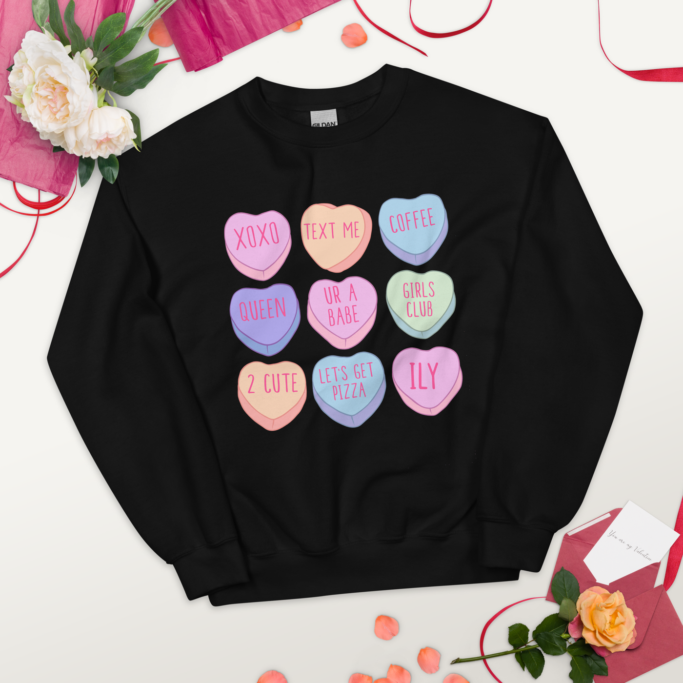 Monogrammed 'Candy Hearts' Crewneck Sweatshirt