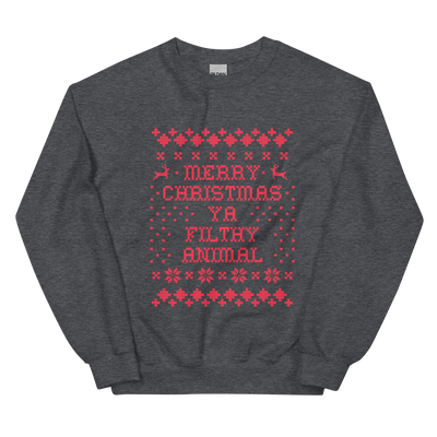 'Merry Christmas Ya Filthy Animal' Crewneck Sweatshirt