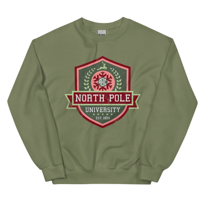 Monogrammed 'North Pole University Crest' Crewneck Sweatshirt