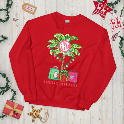 Monogrammed 'Christmas Down South' Crewneck Sweatshirt
