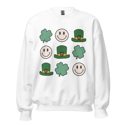 Monogrammed 'Leprechaun, Shamrock & 'Smileys' Sweatshirt