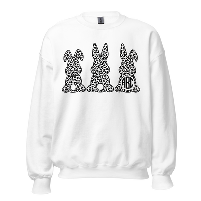 Monogrammed 'Leopard Bunnies' Crewneck Sweatshirt
