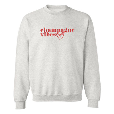 Monogrammed Glitter 'Champagne Vibes' Crewneck Sweatshirt