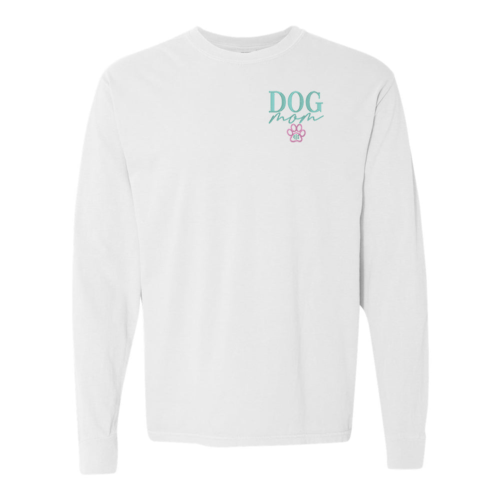 Monogrammed Dog Mom Comfort Colors Long Sleeve T-Shirt