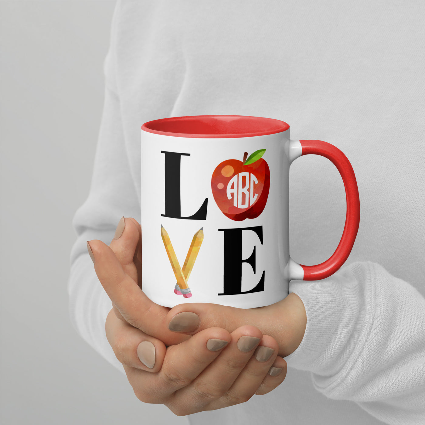 Monogrammed 'Teacher Love' Mug
